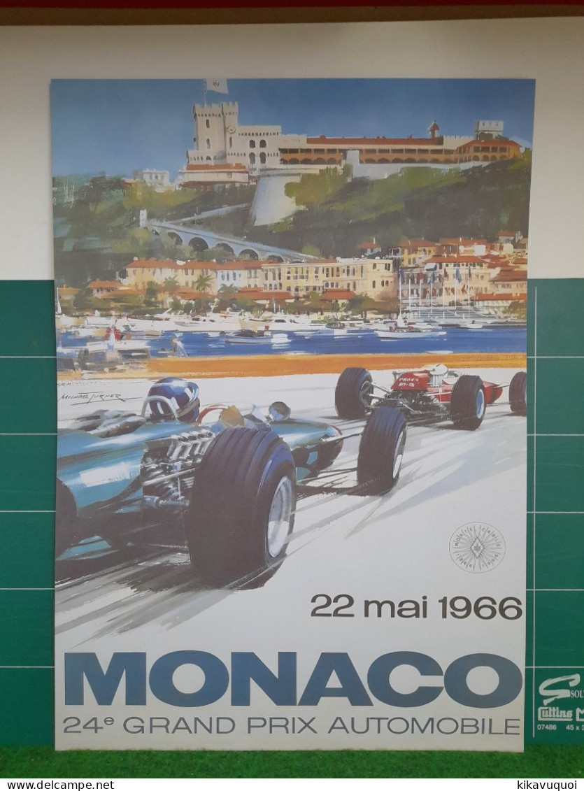 COURSE AUTOMOBILE MONACO 1966 - AFFICHE POSTER - Voitures