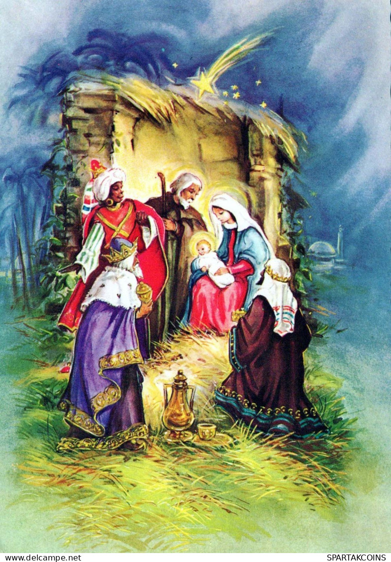 Virgen Mary Madonna Baby JESUS Christmas Religion Vintage Postcard CPSM #PBB855.GB - Vierge Marie & Madones