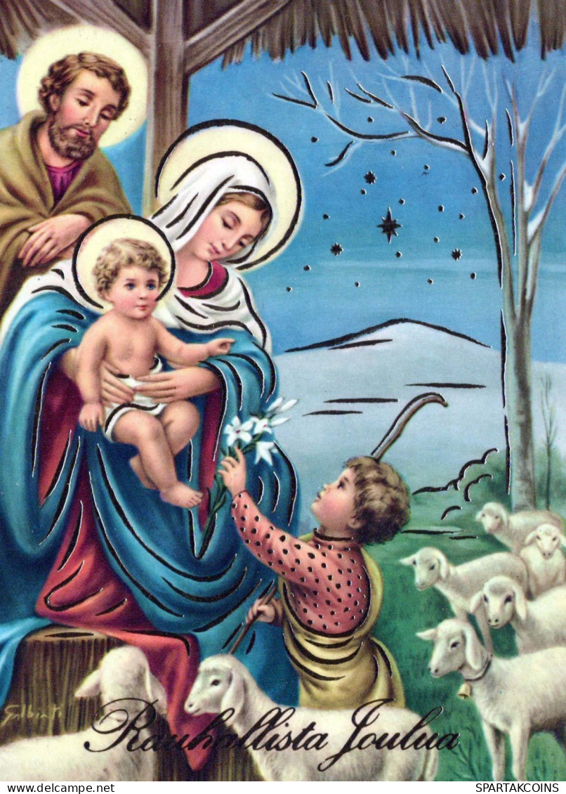 Virgen Mary Madonna Baby JESUS Christmas Religion Vintage Postcard CPSM #PBB725.GB - Vierge Marie & Madones