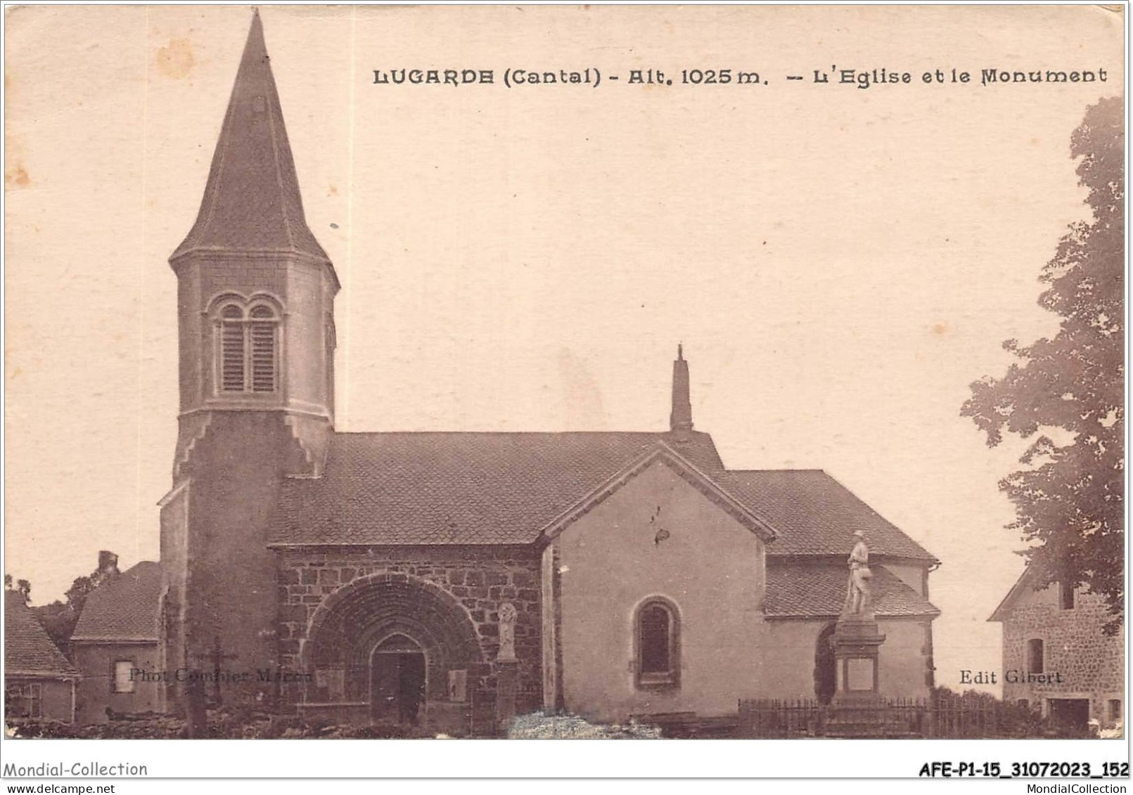 AFEP1-15-0077 - LUGARDE - L'eglise Et Le Monument  - Sonstige & Ohne Zuordnung