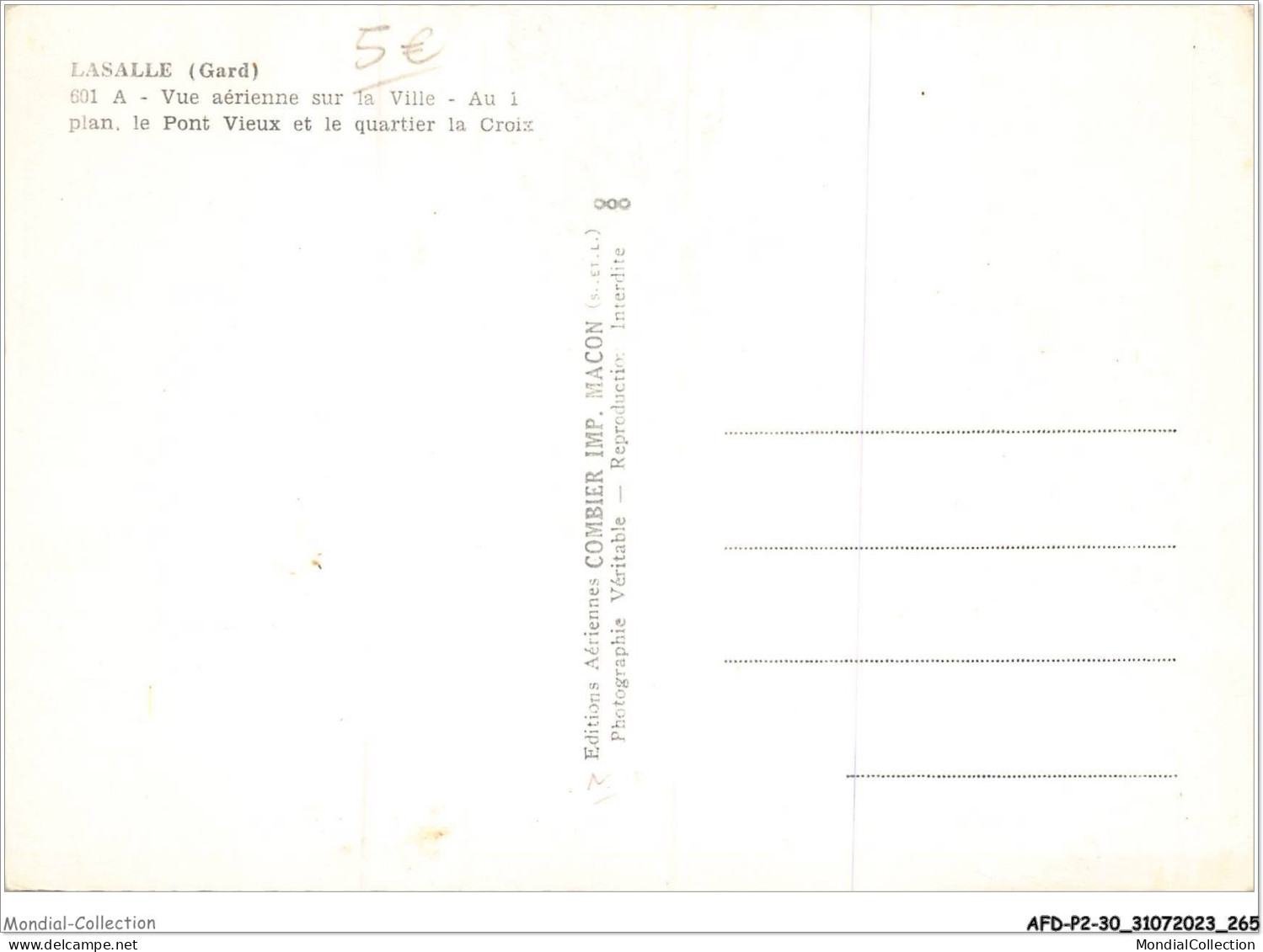 AFDP2-30-0261 - LASALLE - Vue Aérienne Sur La Ville - Au Plan Le Vieux Pont Et Le Quartier La Croix - Autres & Non Classés