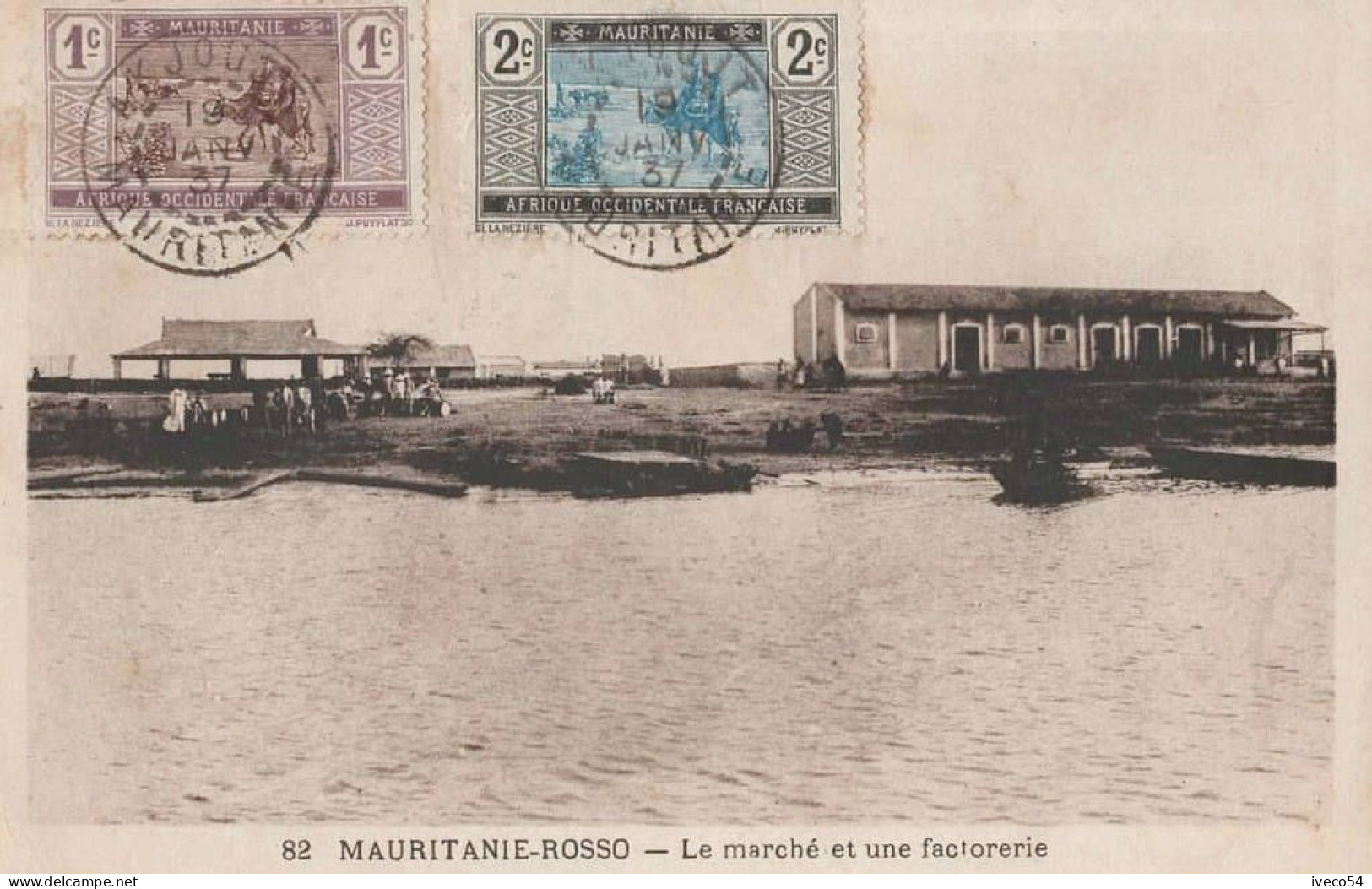 1937  Mauritanie  Rosso   " Le Marché Et La Factorerie  " - Mauritanie