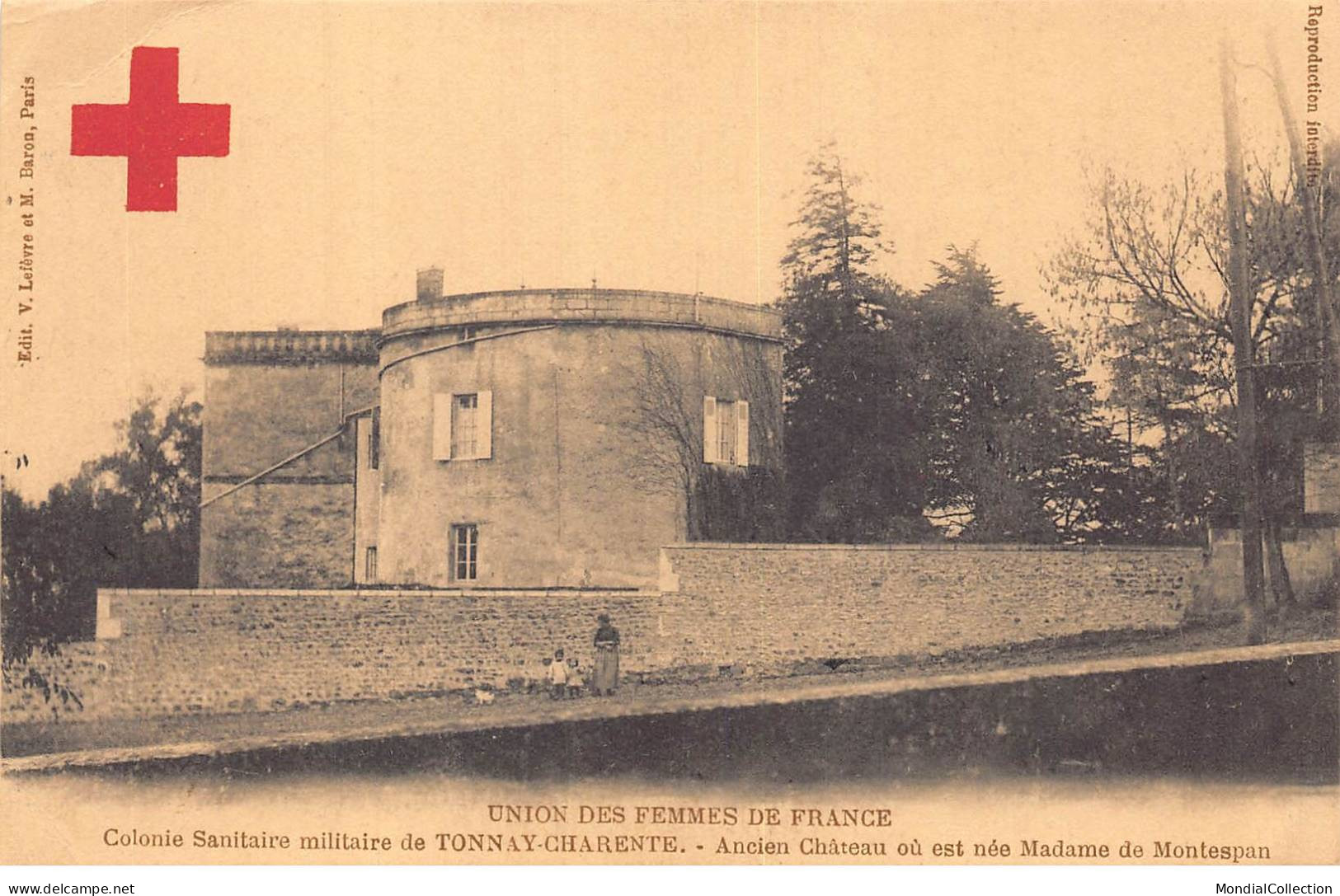 AHDP12-007-17 COLONIE SANITAIRE MILITAIRE DE TONNAY CHARENTE CROIX ROUGE UNION FEMMES FRANCE - Sonstige & Ohne Zuordnung