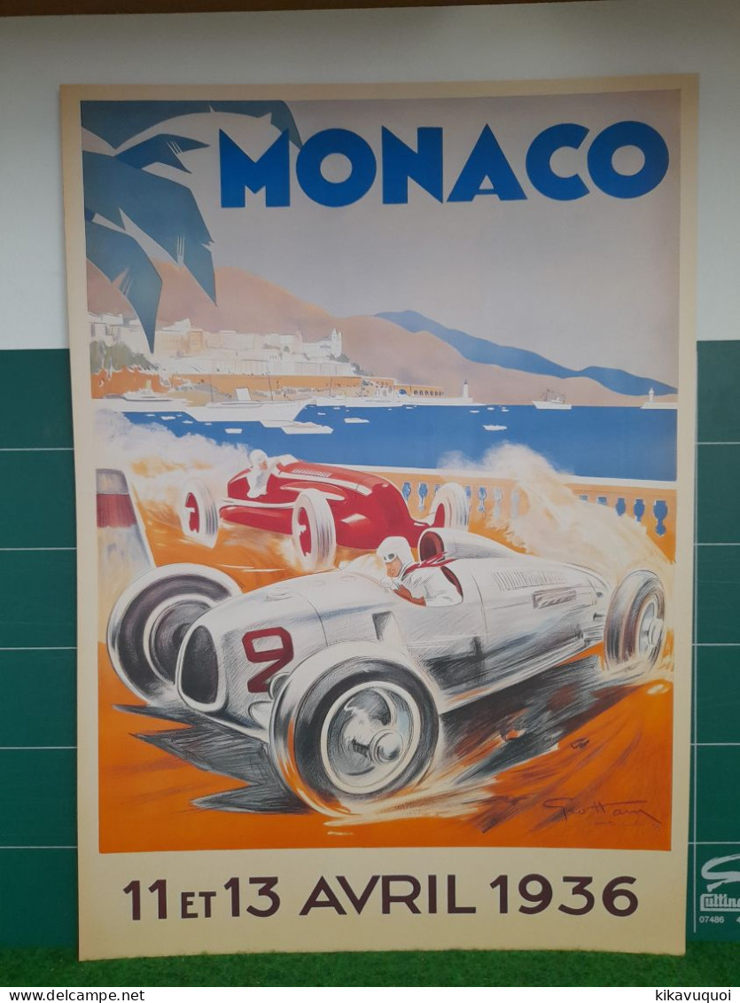 COURSE AUTOMOBILE MONACO 1936 - AFFICHE POSTER - Voitures