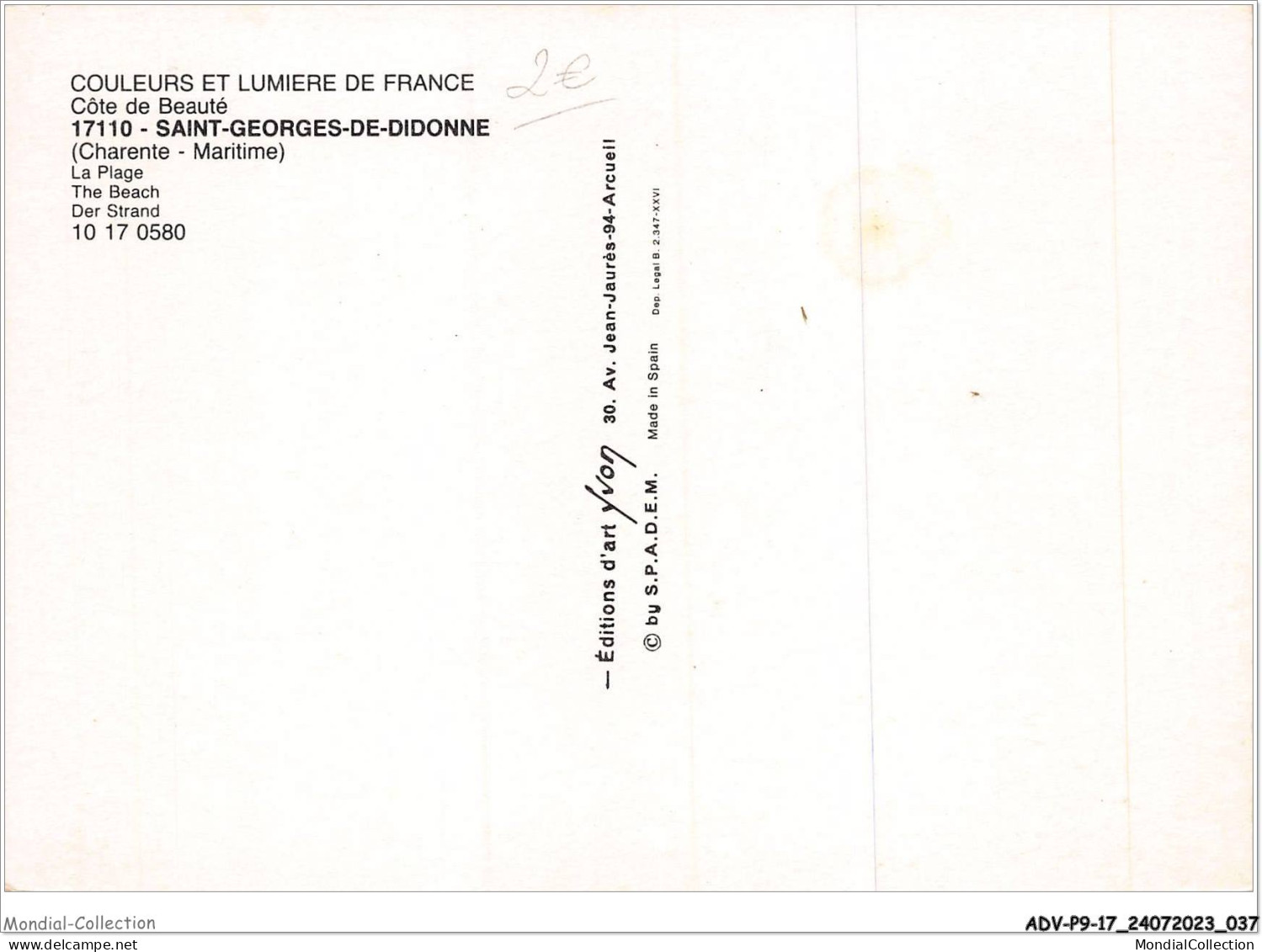 ADVP9-17-0708 - COULEURS ET LUMIERE DE FRANCE - Côte De Beauté - SAINT-GEORGES-DE-DIDONNE - Char-mar - Saint-Georges-de-Didonne