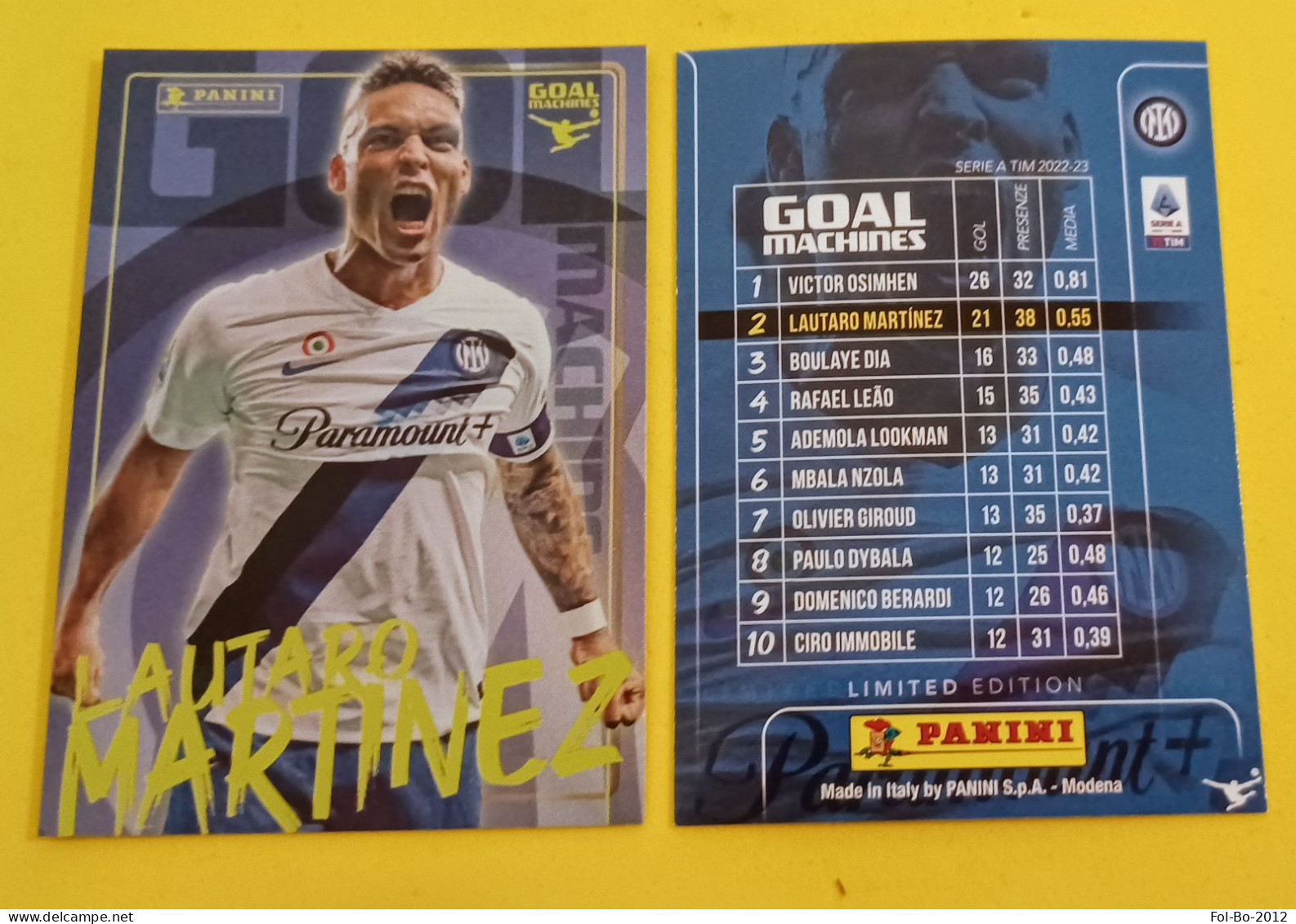 Lautaro Martinez Calciatori 2023/24  Card N 2 Panini Goal - Edition Italienne