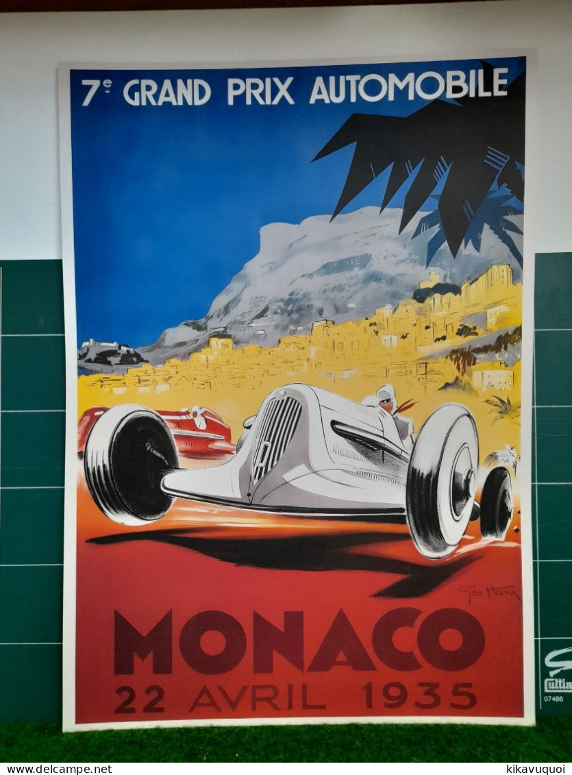 COURSE AUTOMOBILE MONACO 1935 - AFFICHE POSTER - Voitures