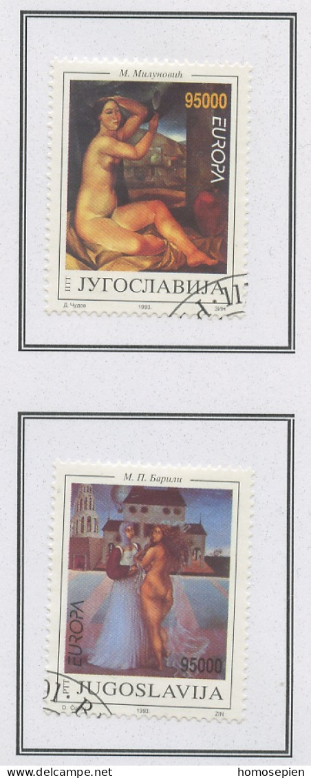 Yougoslavie - Jugoslawien - Yugoslavia 1993 Y&T N°2461 à 2462 - Michel N°2603 à 2604 (o) - EUROPA - Usati