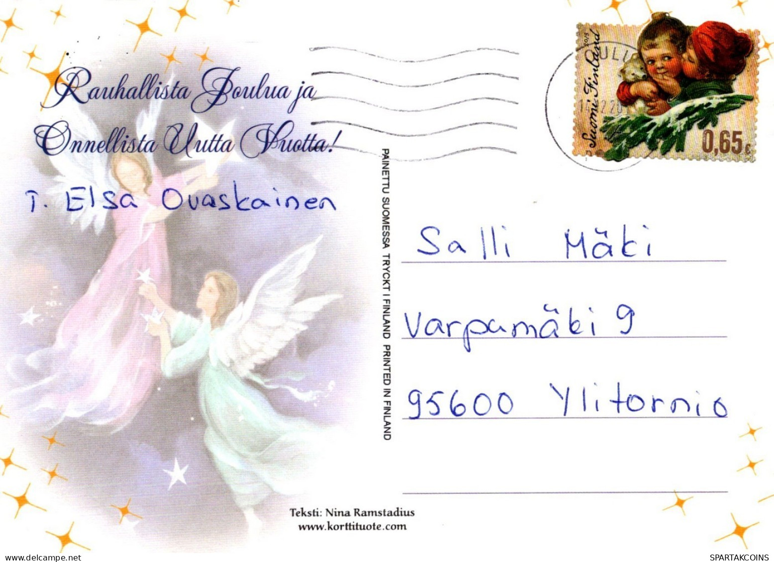 ÁNGEL NAVIDAD Vintage Tarjeta Postal CPSM #PAH535.ES - Anges