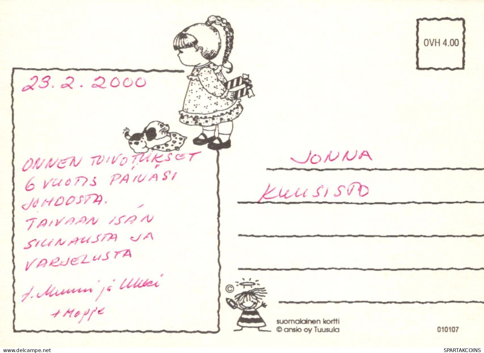 JOYEUX ANNIVERSAIRE 6 Ans FILLE ENFANTS Vintage Carte Postale CPSM #PBU008.FR - Verjaardag