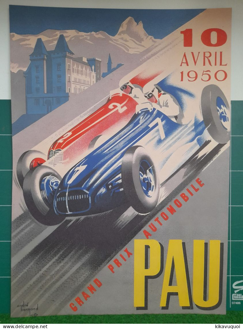 COURSE AUTOMOBILE PAU 1950 - AFFICHE POSTER - Voitures