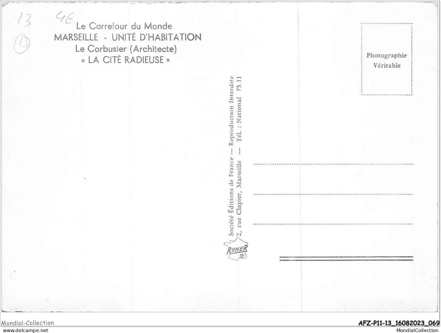 AFZP11-13-0863 - MARSEILLE - Unité D'habitation - Le Corbusier - Architecte - La Cité Radieuse - The Canebière, City Centre