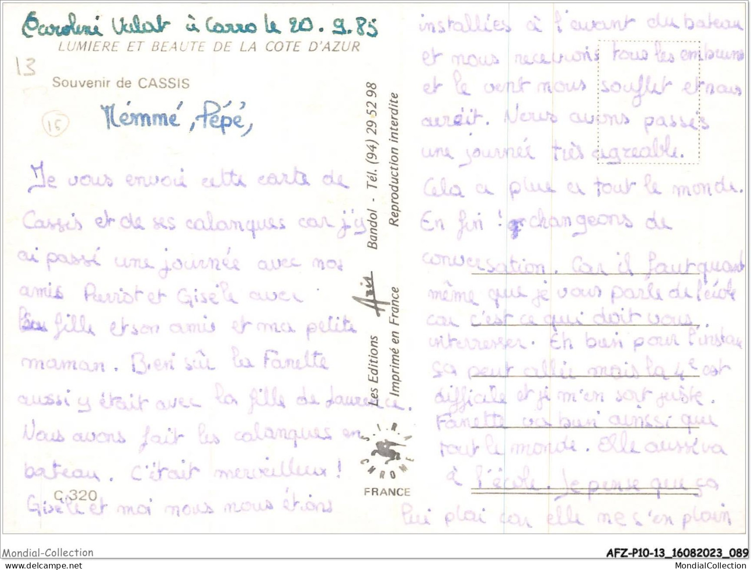AFZP10-13-0828 - Lumière Et Beaute De La Côte D'azur - Souvenir De CASSIS  - Cassis