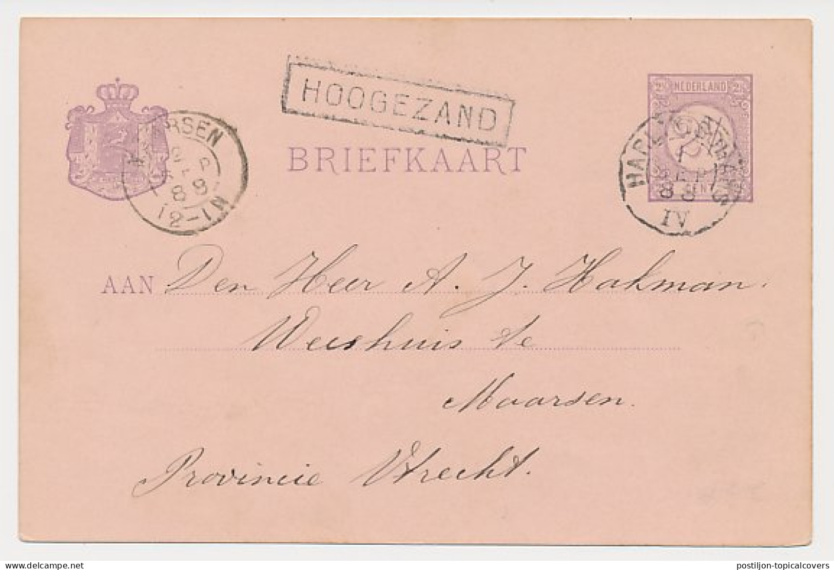 Kalkwijk - Trein Haltestempel Hoogezand 1888 - Covers & Documents