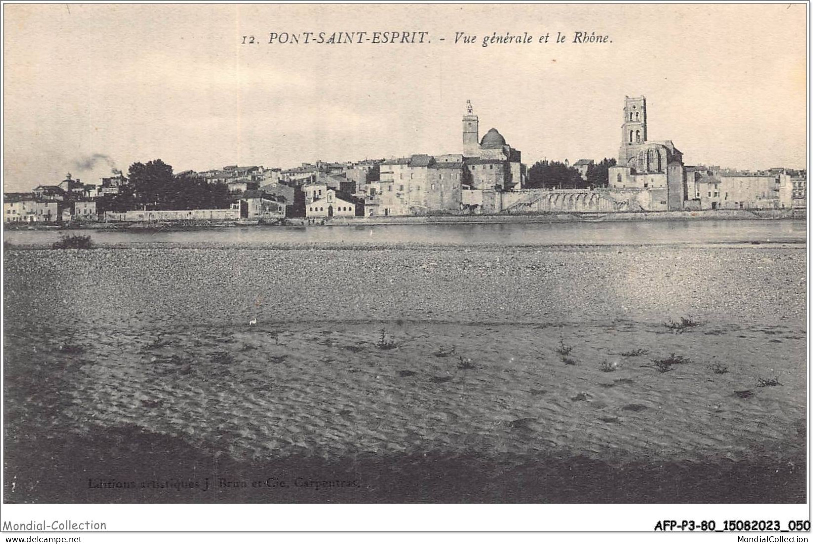 AFPP3-30-0230 - PONT-SAINT-ESPRIT - La Vue Generale Et Le Rhone - Pont-Saint-Esprit