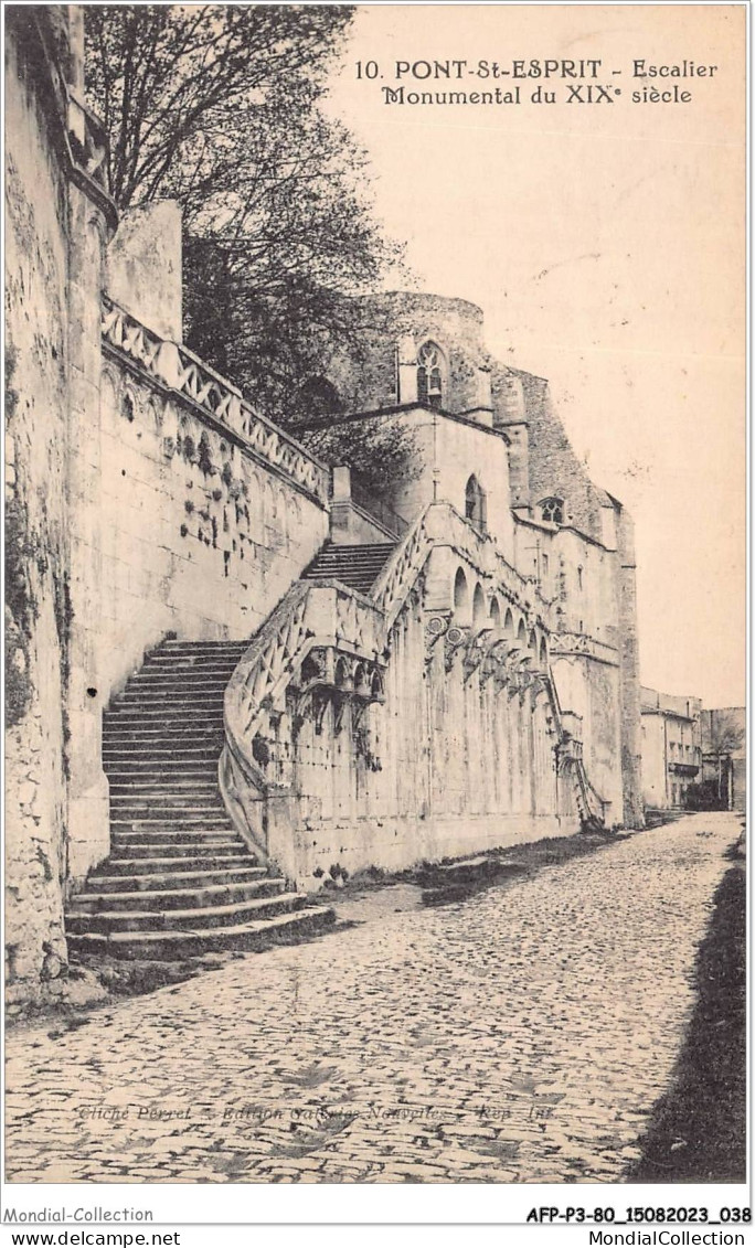 AFPP3-30-0224 - PONT-ST-ESPRIT - Escalier - Monumental Du XIXe Siecle - Pont-Saint-Esprit