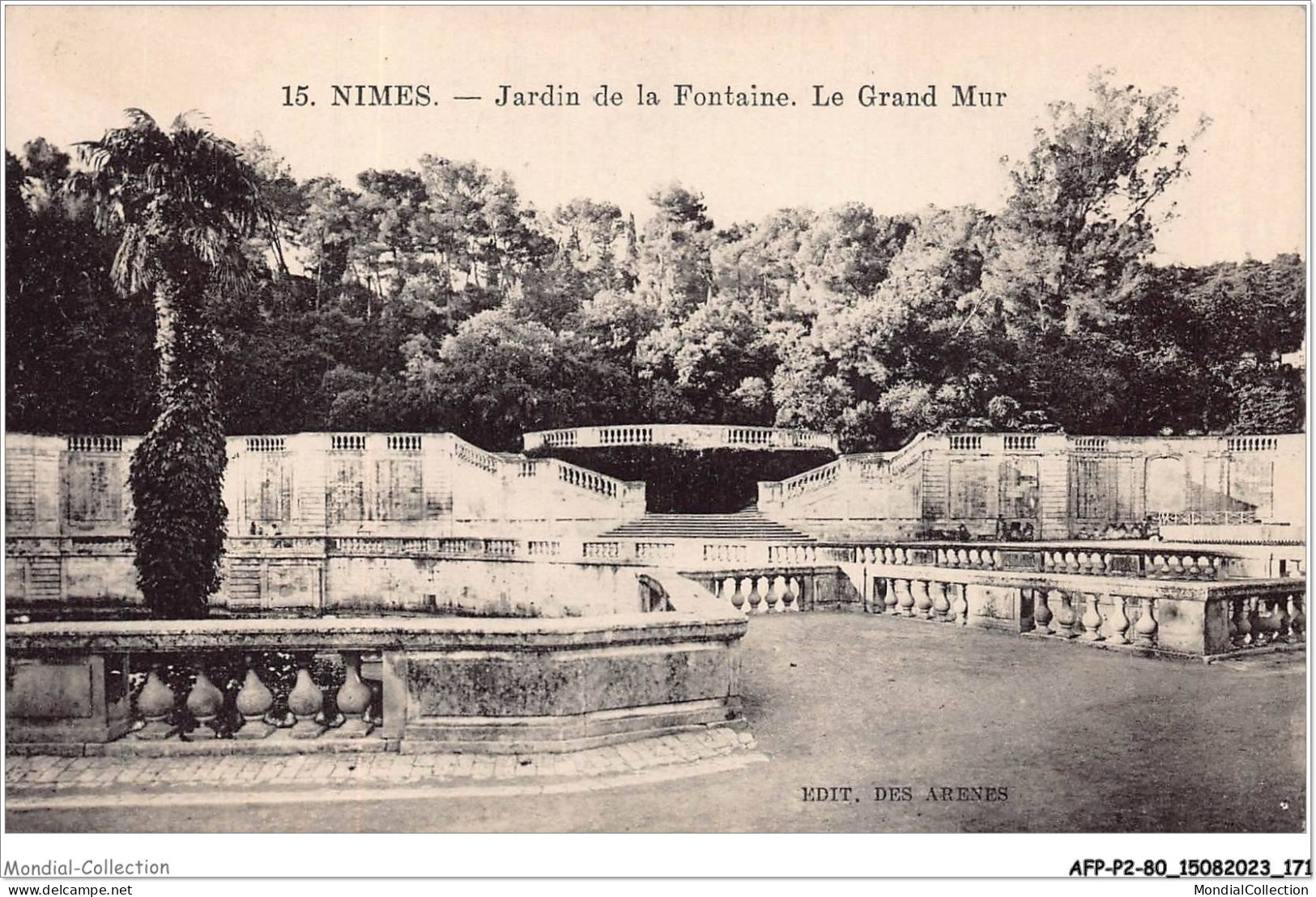 AFPP2-30-0187 - NIMES - Jardin De La Fontaine - Le Grand Mur - Nîmes
