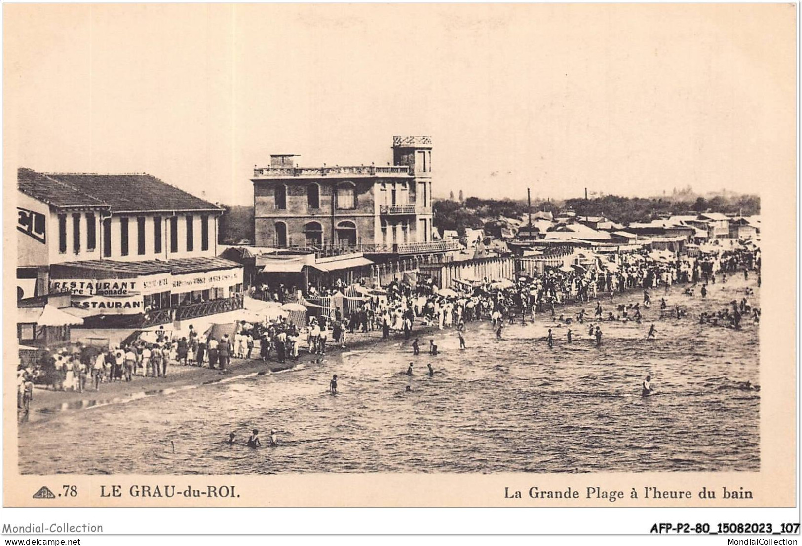 AFPP2-30-0155 - GRAU-DU-ROI - La Grande Plage A L'heure Du Bain - Le Grau-du-Roi