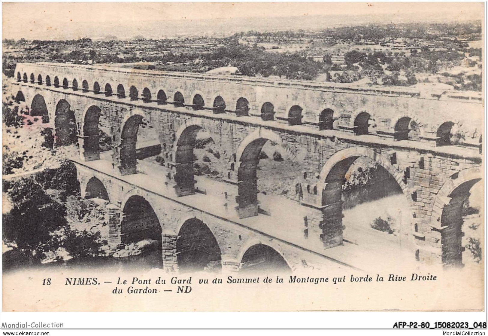 AFPP2-30-0125 - NIMES - Le Pont Du Gard - Vu Du Sommet De La Montagne Qui Borde La Rive Droite Du Goudron - Nîmes
