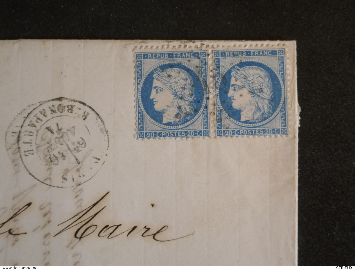 DP4  FRANCE  LETTRE   1871 ETOILE DE PARIS N° 15 A CONQUES   +PAIRE DE  N° 37 +AFF. INTERESSANT++ - 1870 Siège De Paris