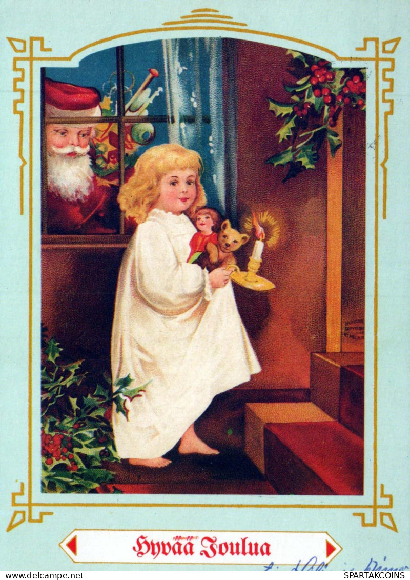 WEIHNACHTSMANN SANTA CLAUS Neujahr Weihnachten KINDER Vintage Ansichtskarte Postkarte CPSM #PAY271.DE - Santa Claus