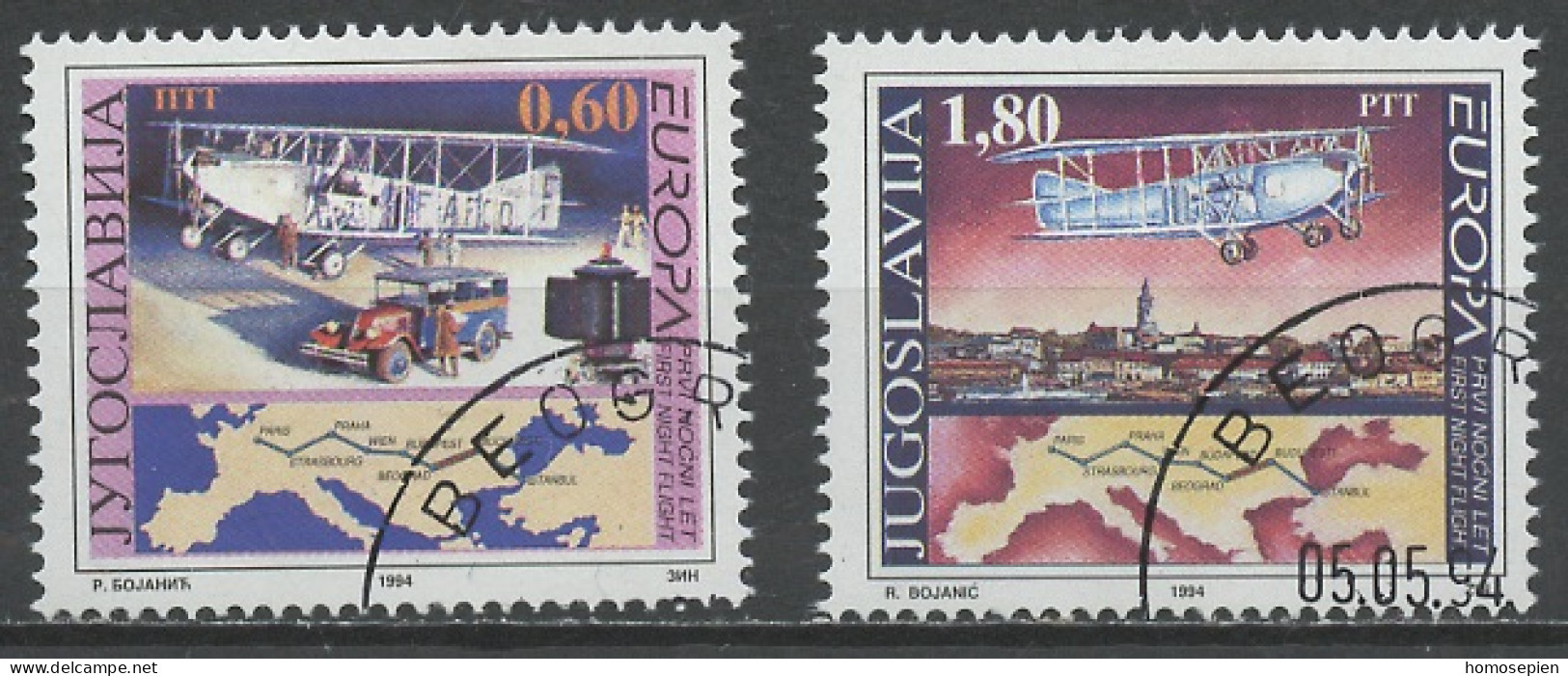 Europa CEPT 1994 Yougoslavie - Jugoslawien - Yugoslavia Y&T N°2517 à 2518 - Michel N°2657 à 2658 (o) - 1994