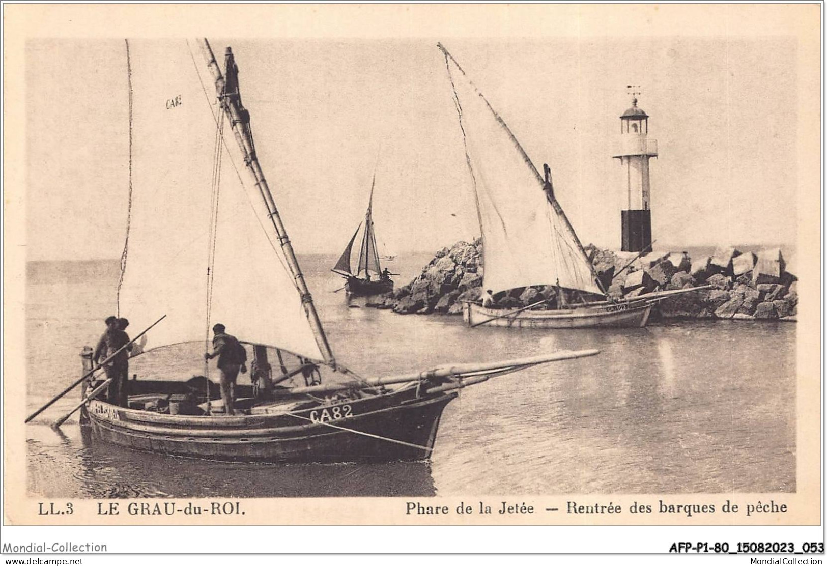 AFPP1-30-0028 - LE GRAU-DU-ROI - Phare De La Jetée - Rentrée Des Barques De Peche - Le Grau-du-Roi