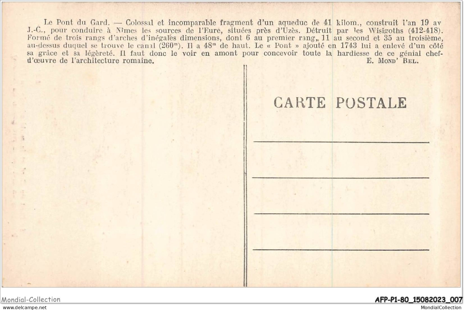 AFPP1-30-0004 - Le Pont Du Gard Et La Route Adossée En 1748 - Nîmes