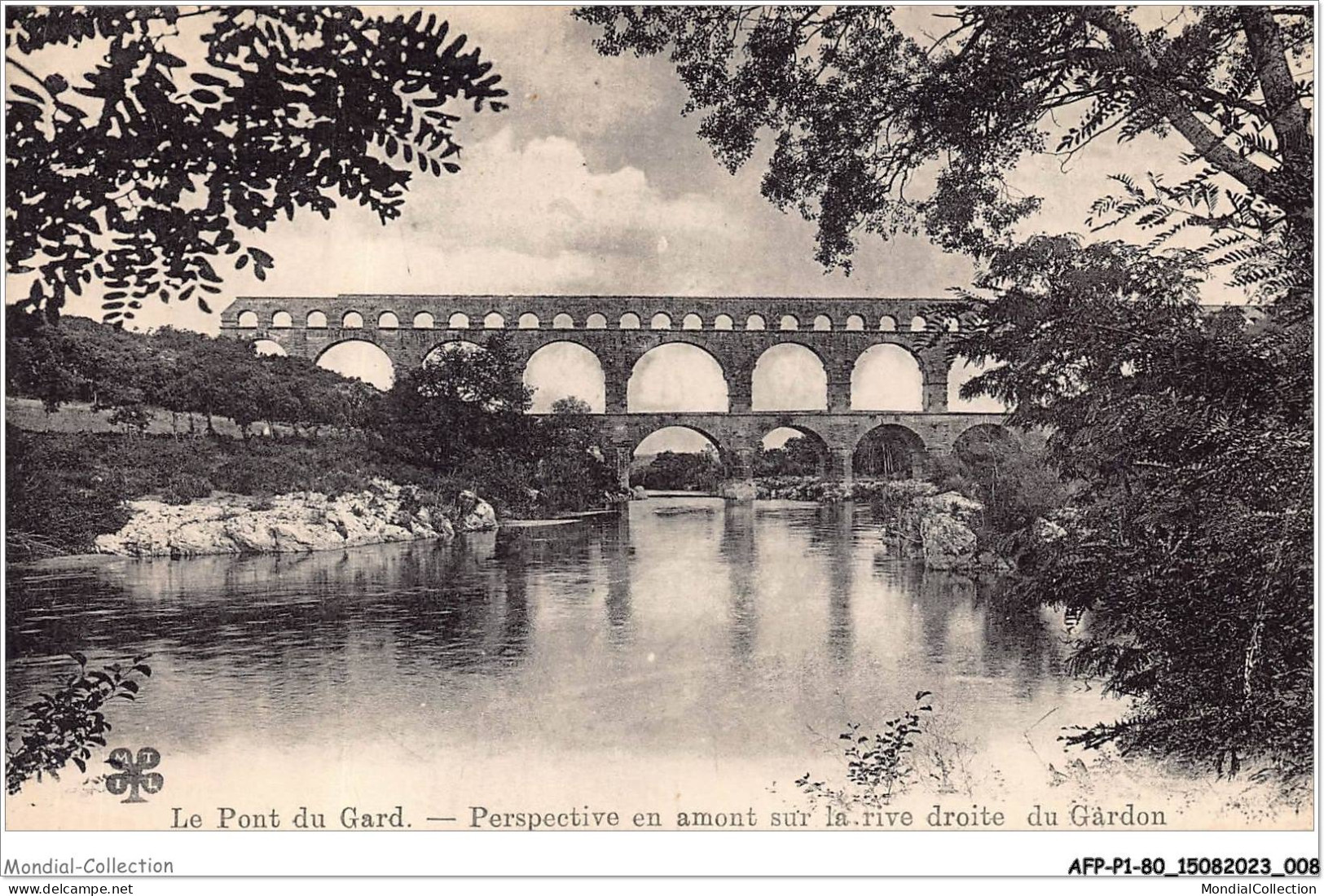 AFPP1-30-0005 - Le Pont Du Gard - Perspective En Amont Sur La Rive Droite Du Gardon - Nîmes