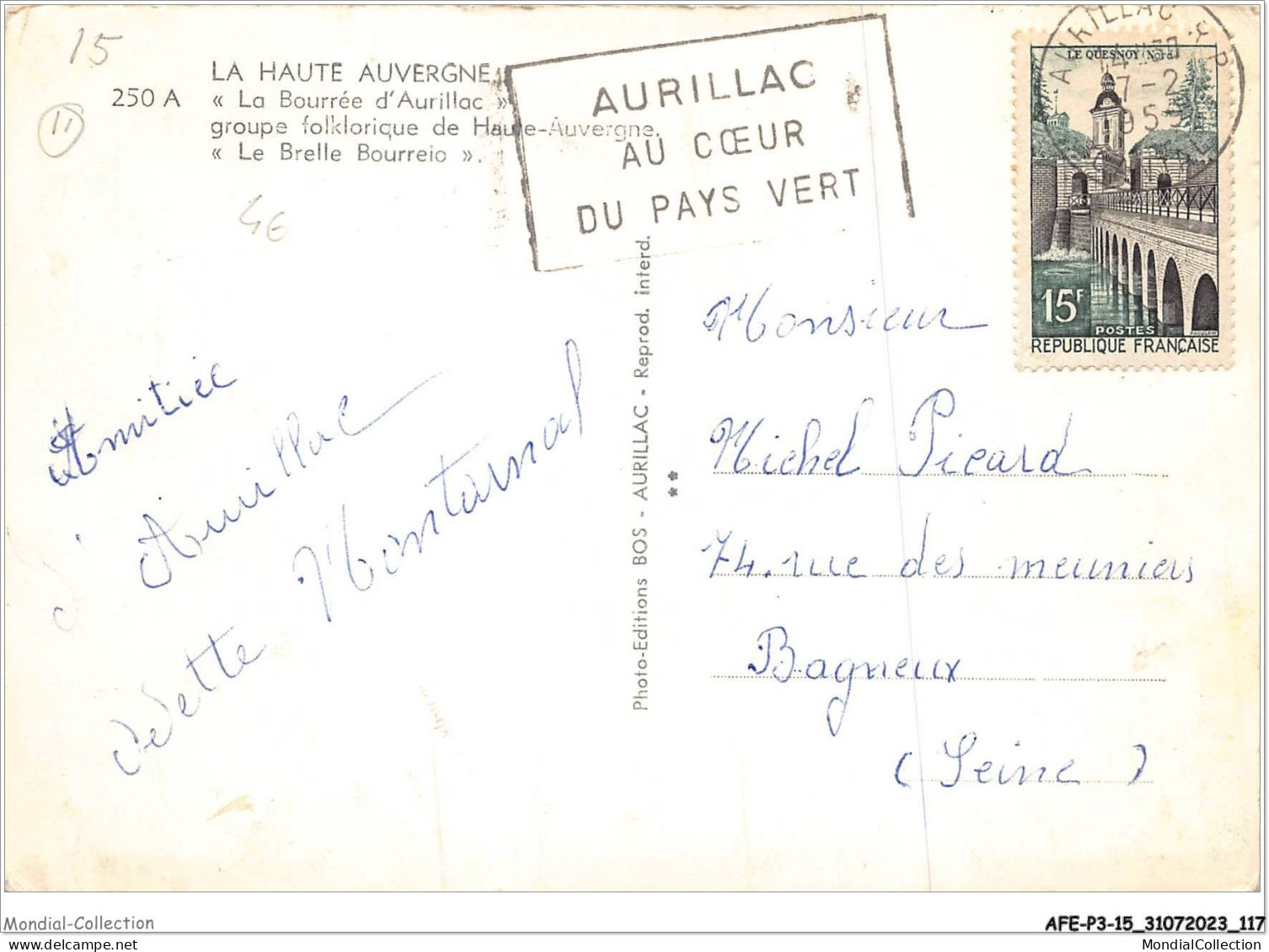 AFEP3-15-0211 - La Haute Auvergne - La Bourrée D'AURILLAC - Groupe Folklorique De Haute-auvergne  - Aurillac