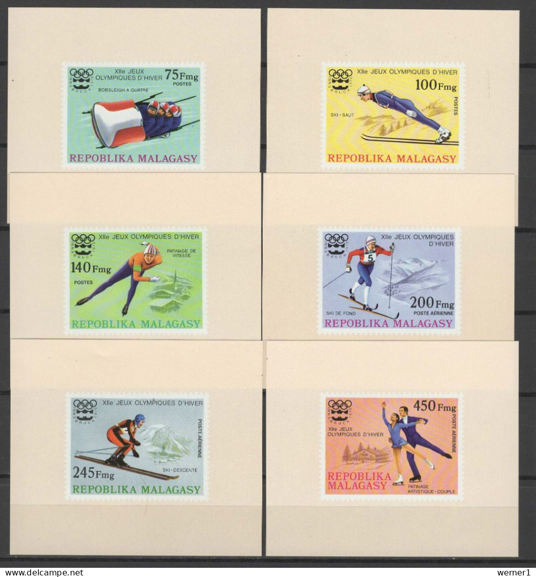 Malagasy - Madagascar 1975 Olympic Games Innsbruck Set Of 6 S/s Imperf. MNH -scarce- - Winter 1976: Innsbruck