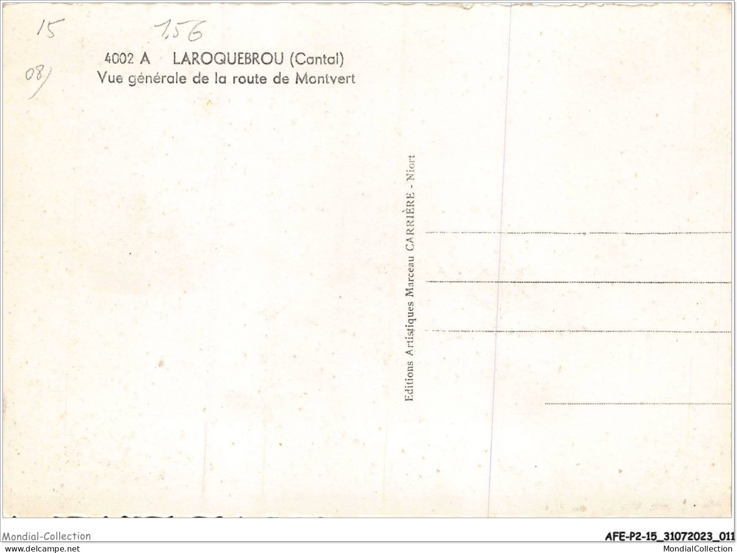 AFEP2-15-0096 - LAROQUEBROU - Vue Générale De La Route De Montvert  - Autres & Non Classés