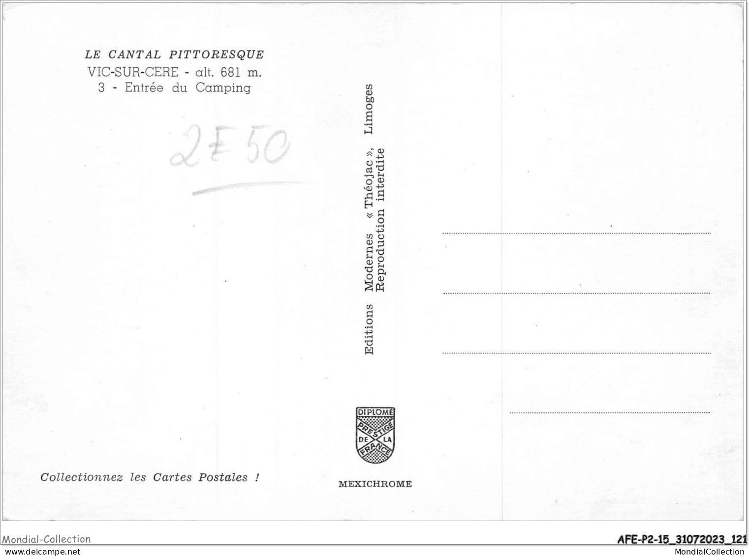 AFEP2-15- 0151 - VIC SUR CERE - Entrée Du Camping  - Andere & Zonder Classificatie