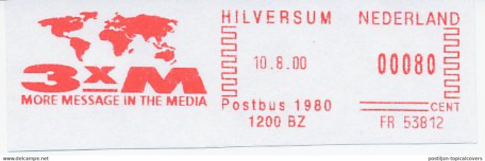 Meter Cut Netherlands 2000 3 X M - More Message In The Media - Map - Geography