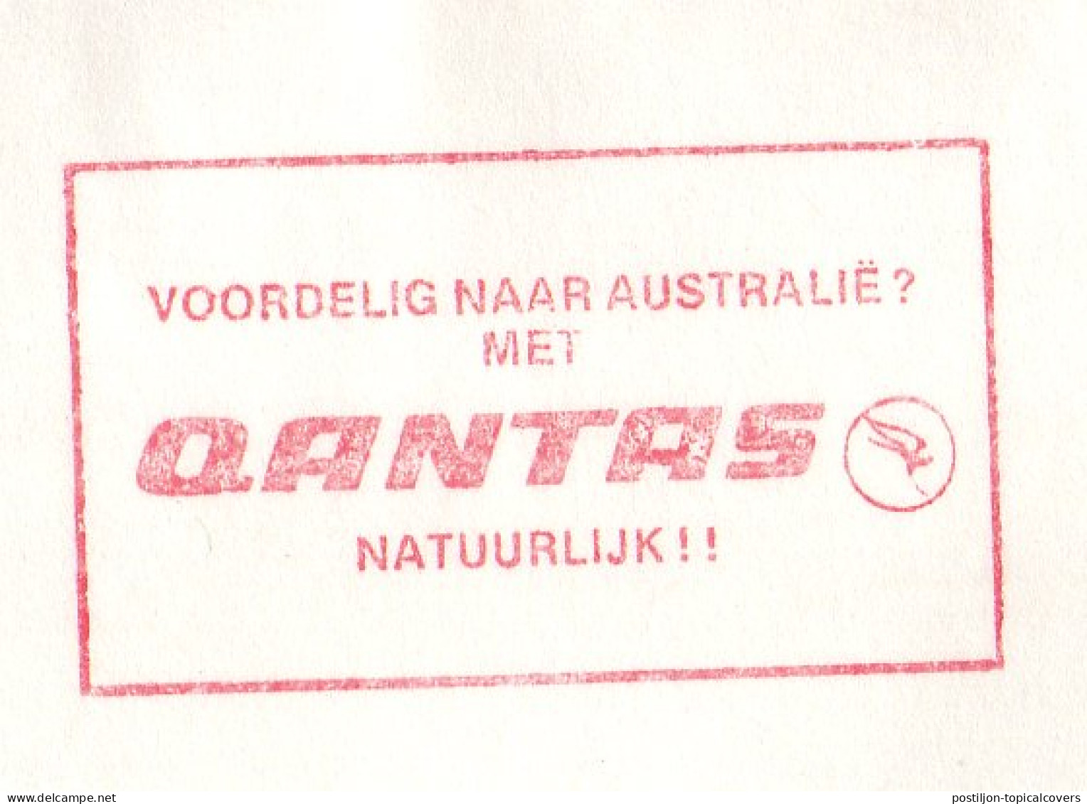 Meter Cover Netherlands 1988 Qantas - Australian Airline - Kangaroo - Avions