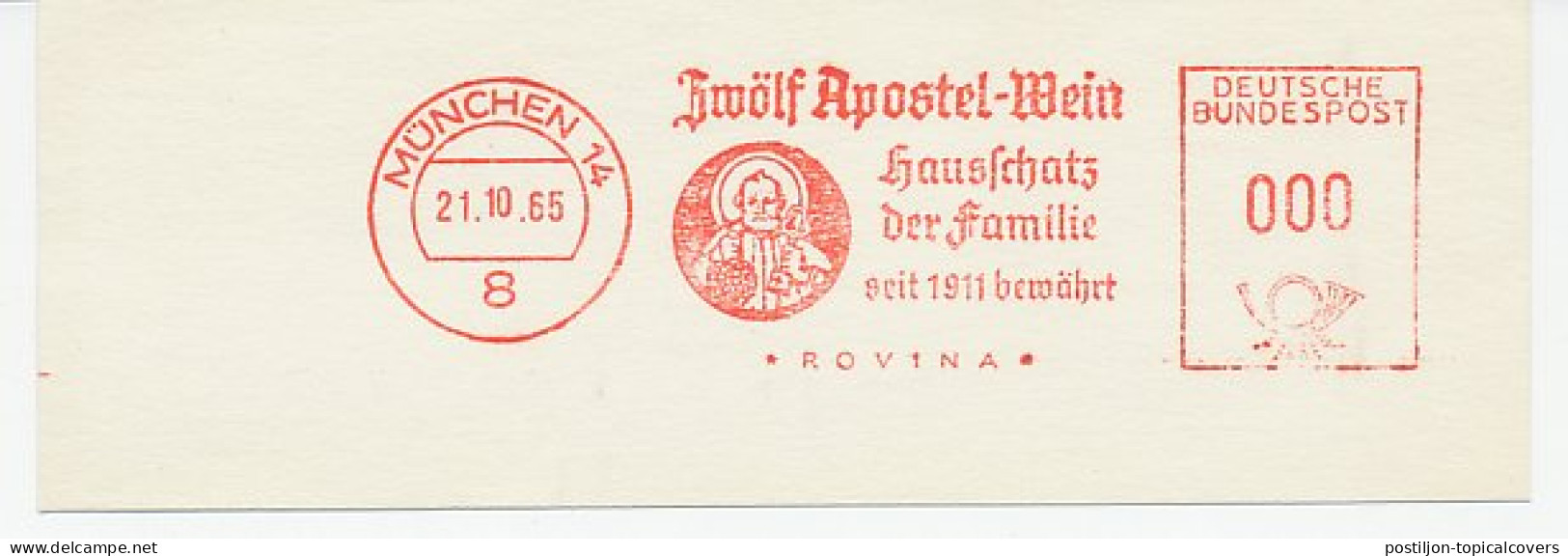 Meter Cut Germany 1967 Saint Peter - Twelve Apostles Wine - Autres & Non Classés