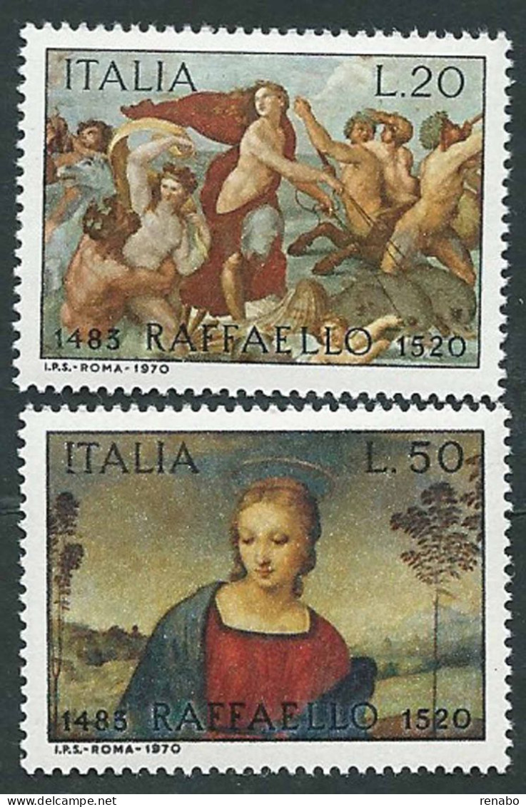 Italia, Italy, Italie, Italien 1970; Raffaello : “Trionfo Di Galatea” + “Madonna Del Cardellino”. Serie Completa - Nudes