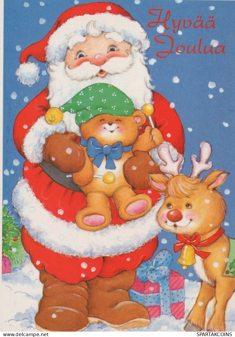 WEIHNACHTSMANN SANTA CLAUS TIERE WEIHNACHTSFERIEN Vintage Postkarte CPSM #PAK531.DE - Santa Claus