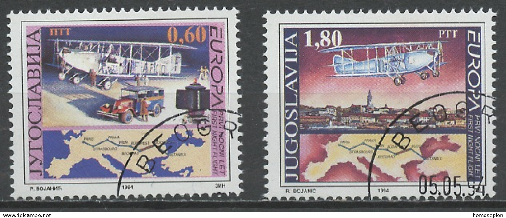 Yougoslavie - Jugoslawien - Yugoslavia 1994 Y&T N°2517 à 2518 - Michel N°2657 à 2658 (o) - EUROPA - Gebruikt