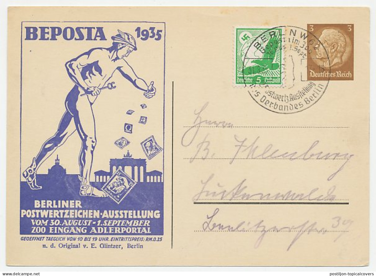 Postal Stationery Germany 1935 Philatelic Exhibition Berlin - Hermes - Stamps - Andere & Zonder Classificatie