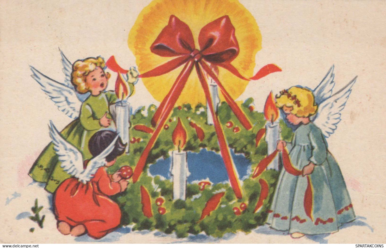 ÁNGEL Navidad Vintage Tarjeta Postal CPA #PKE135.ES - Anges