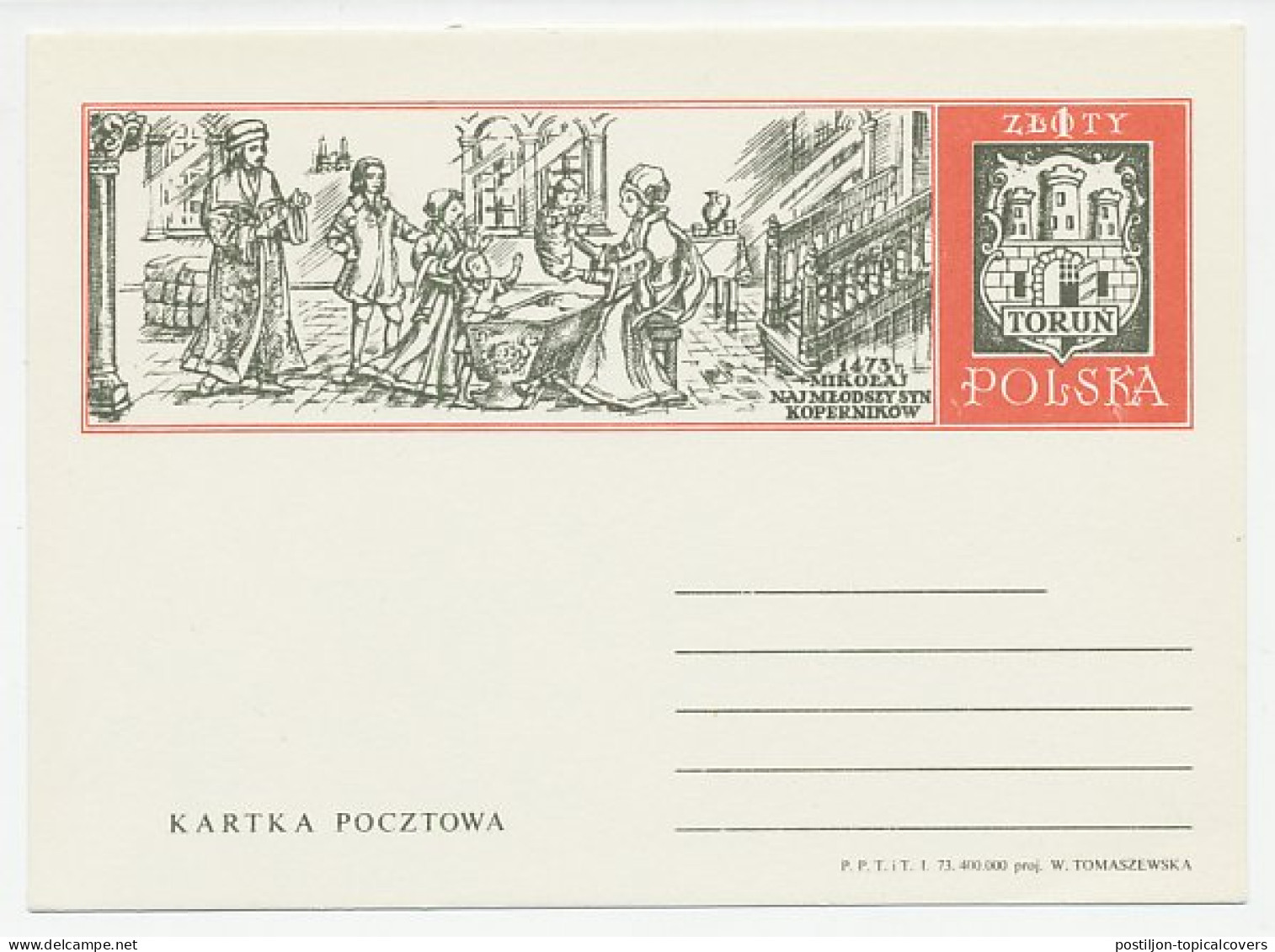 Postal Stationery Poland 1973 Nicolaus Copernicus - Astronomer - Astronomy