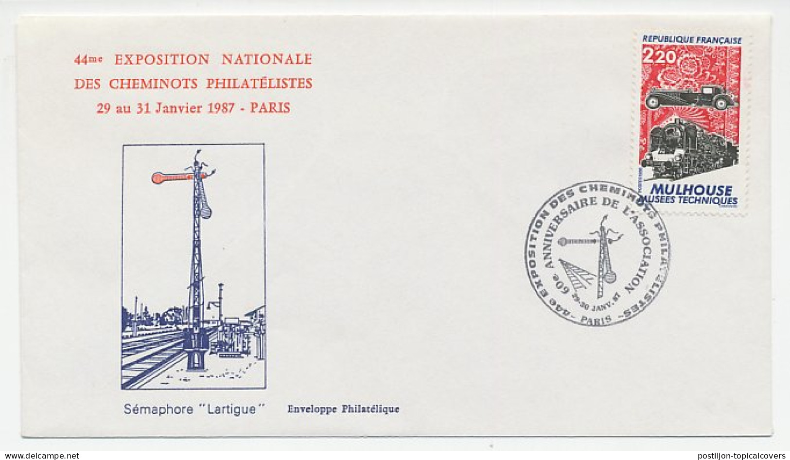Cover / Postmark France 1987 Train - Philatelic Exhibition - Trains