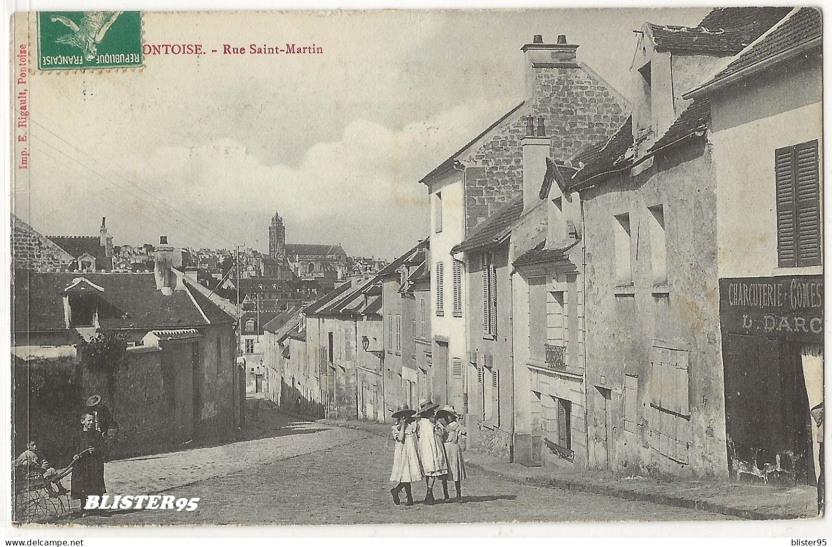 Pontoise (95) , Rue St Martin , Envoyée En 1910 - Pontoise