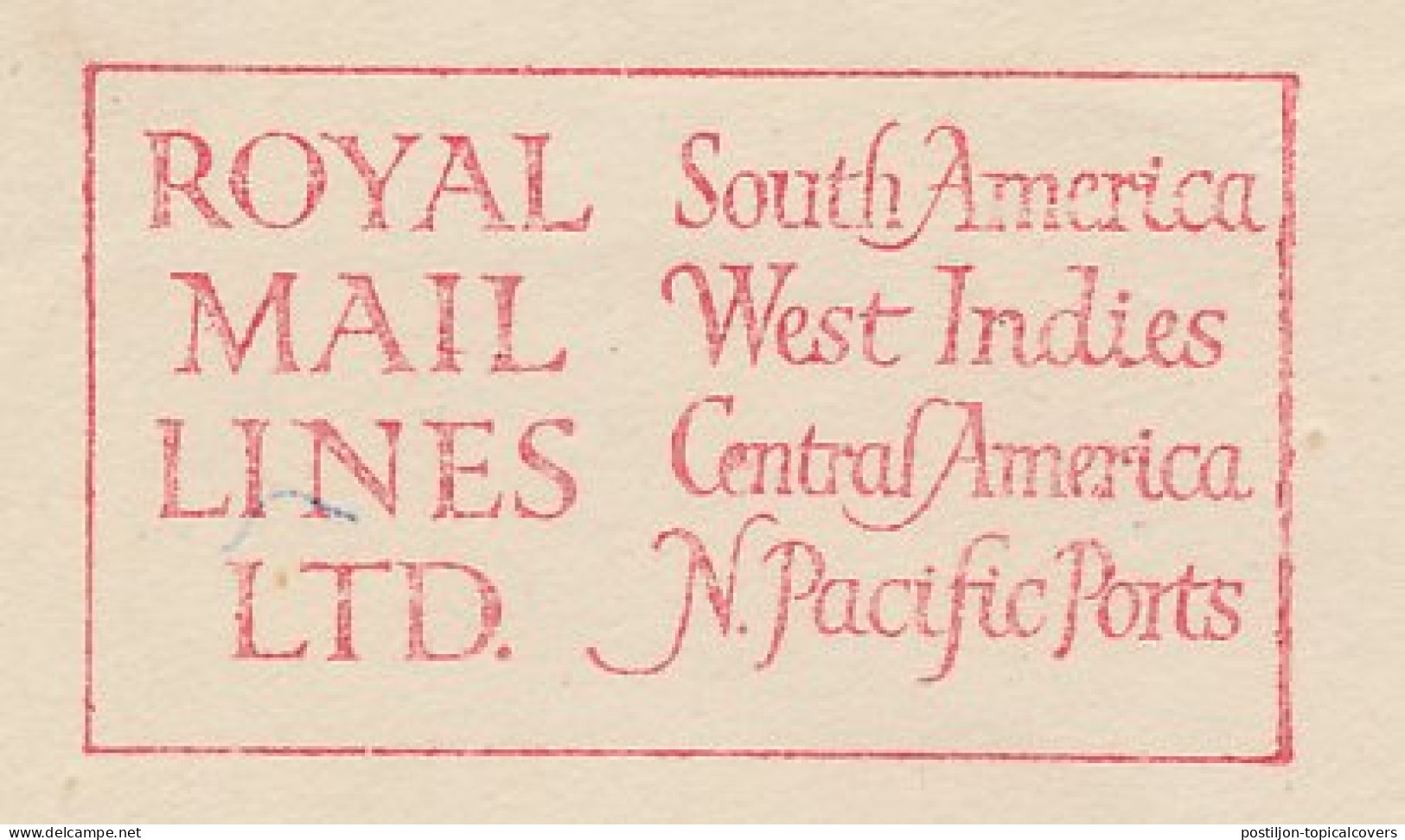 Meter Cover GB / UK 1949 Royal Mail Lines Ltd. - South America - West Indies  - Other & Unclassified