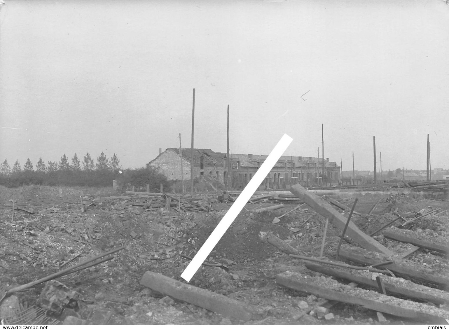 Ligne Du Chemin De Fer LAON Guerre 14/18 - Photo Du Trou Près Du Pont Tournant Lors D'une Inspection Militaire Oct 1918 - Guerre, Militaire
