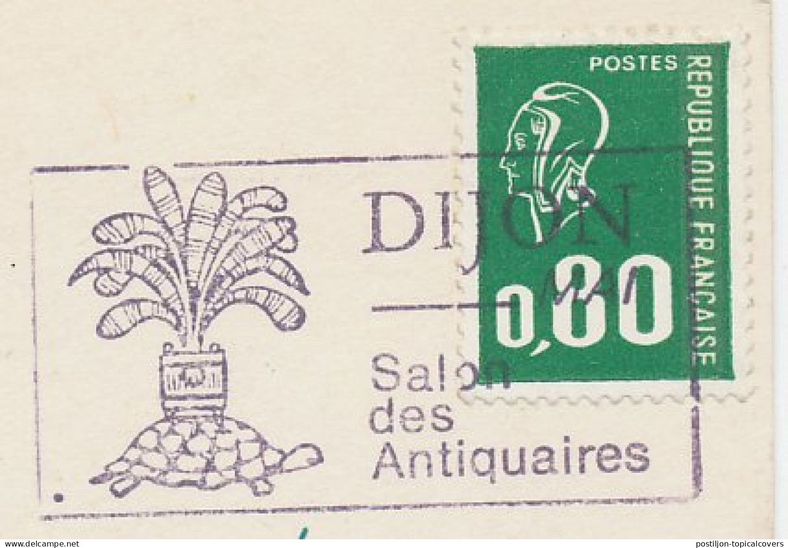 Postcard / Postmark France 1977 Turtle - Tortoise - Antiques Fair Dijon - Other & Unclassified