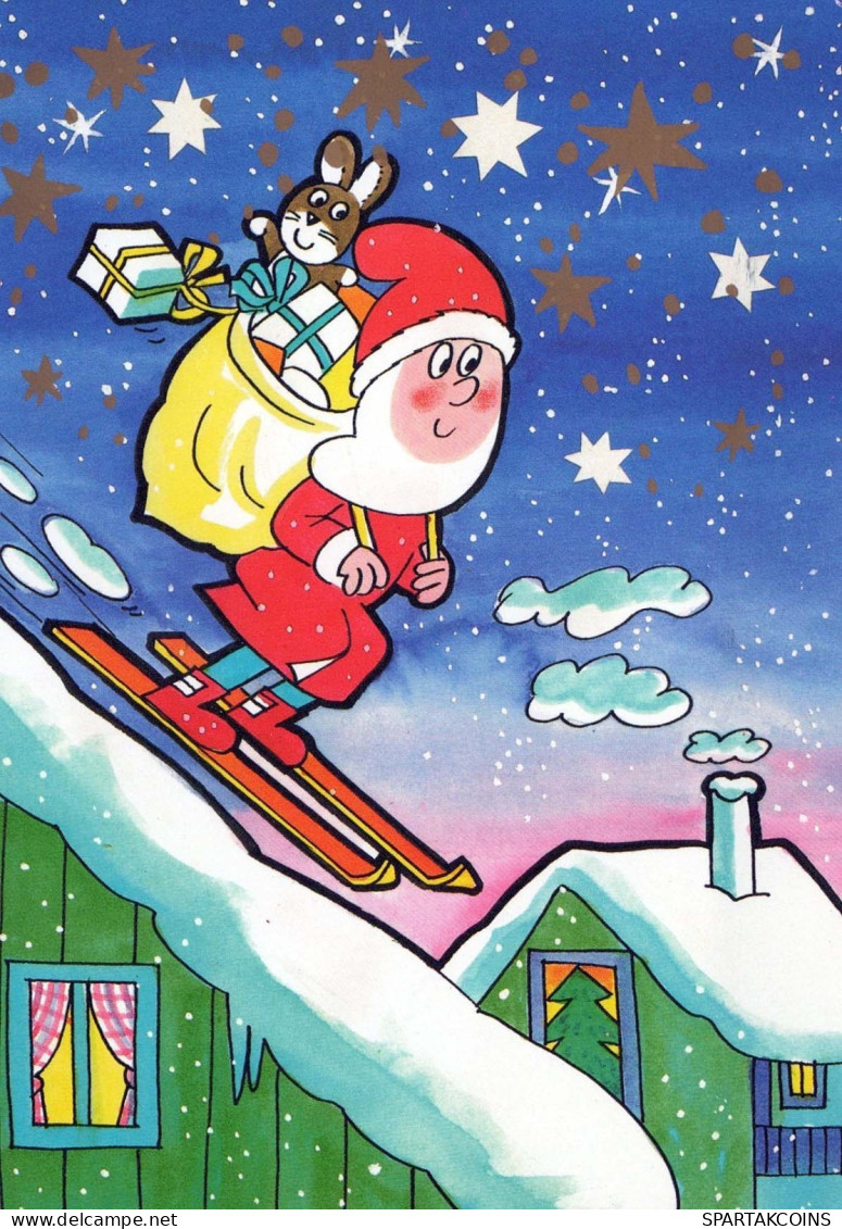 PAPÁ NOEL Feliz Año Navidad Vintage Tarjeta Postal CPSM #PBB281.ES - Santa Claus