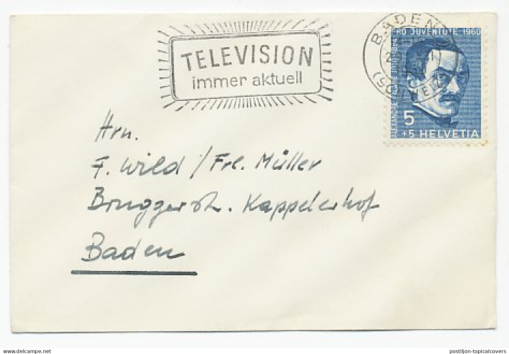 Cover / Postmark Switzerland Television - Unclassified