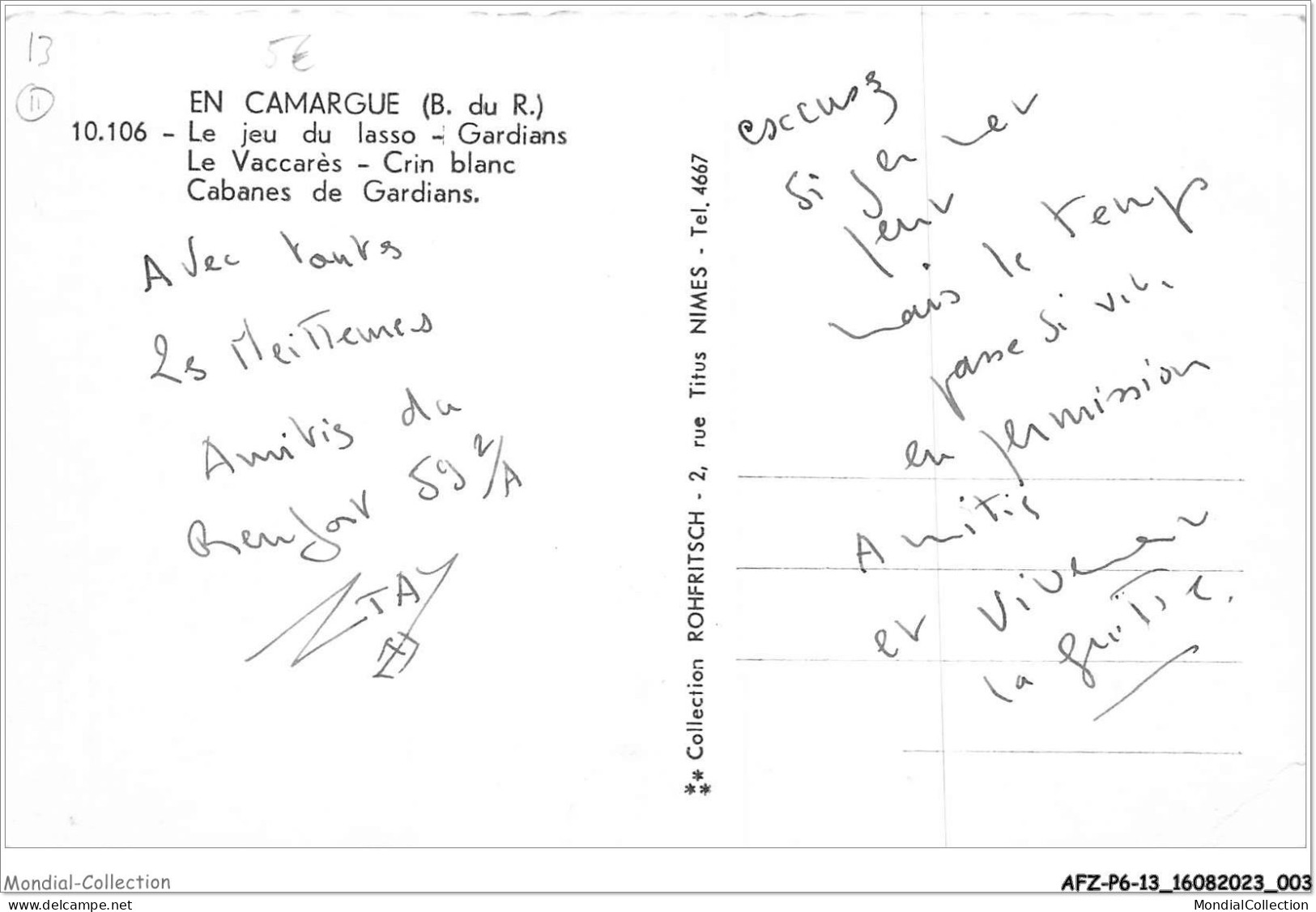 AFZP6-13-0433 - EN CAMARGUE - Le Jeu Du Lasso - Gardians Le Vaccarès - Crin Blanc - Cabanes De Gardians - Saintes Maries De La Mer